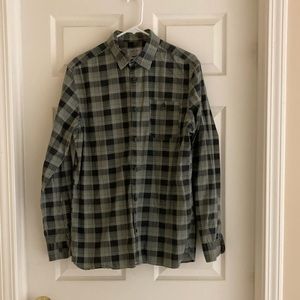 Men's Jack & Jones Button-Down Shirt - Large - Dk Grey/Dk Green